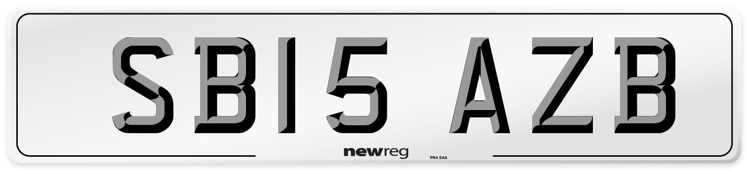 SB15 AZB Number Plate from New Reg